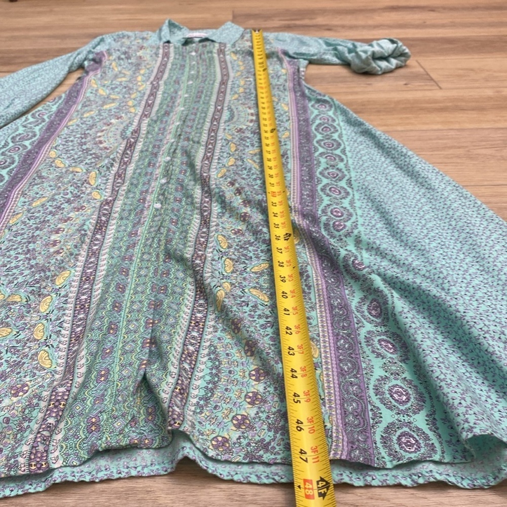 Sea Lustre Boho‎ Shirt Maxi Dress Coastal Cowgirl Coverup full Button - Picture 14 of 15